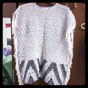 Bar III Fringed Knit Poncho